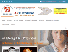 Tablet Screenshot of aplustutoring-testprep.com